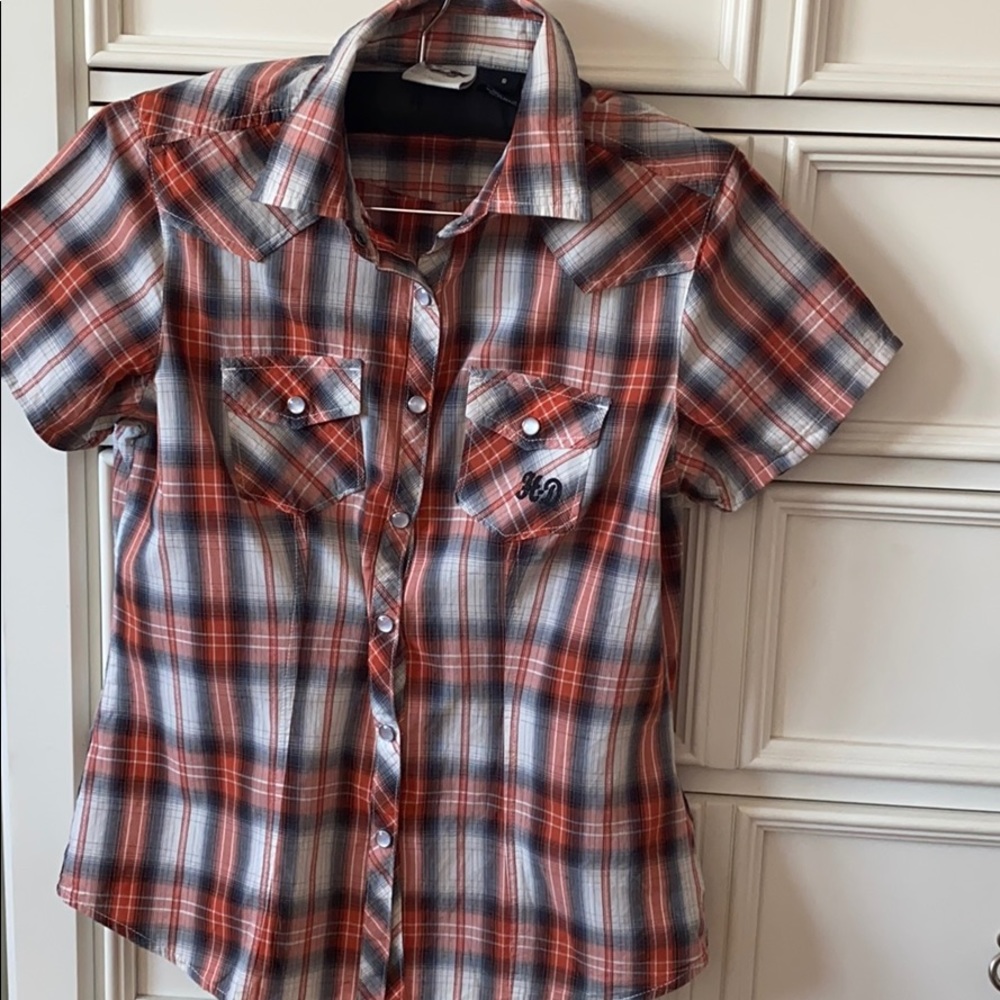 Harley Davison snap down shirt